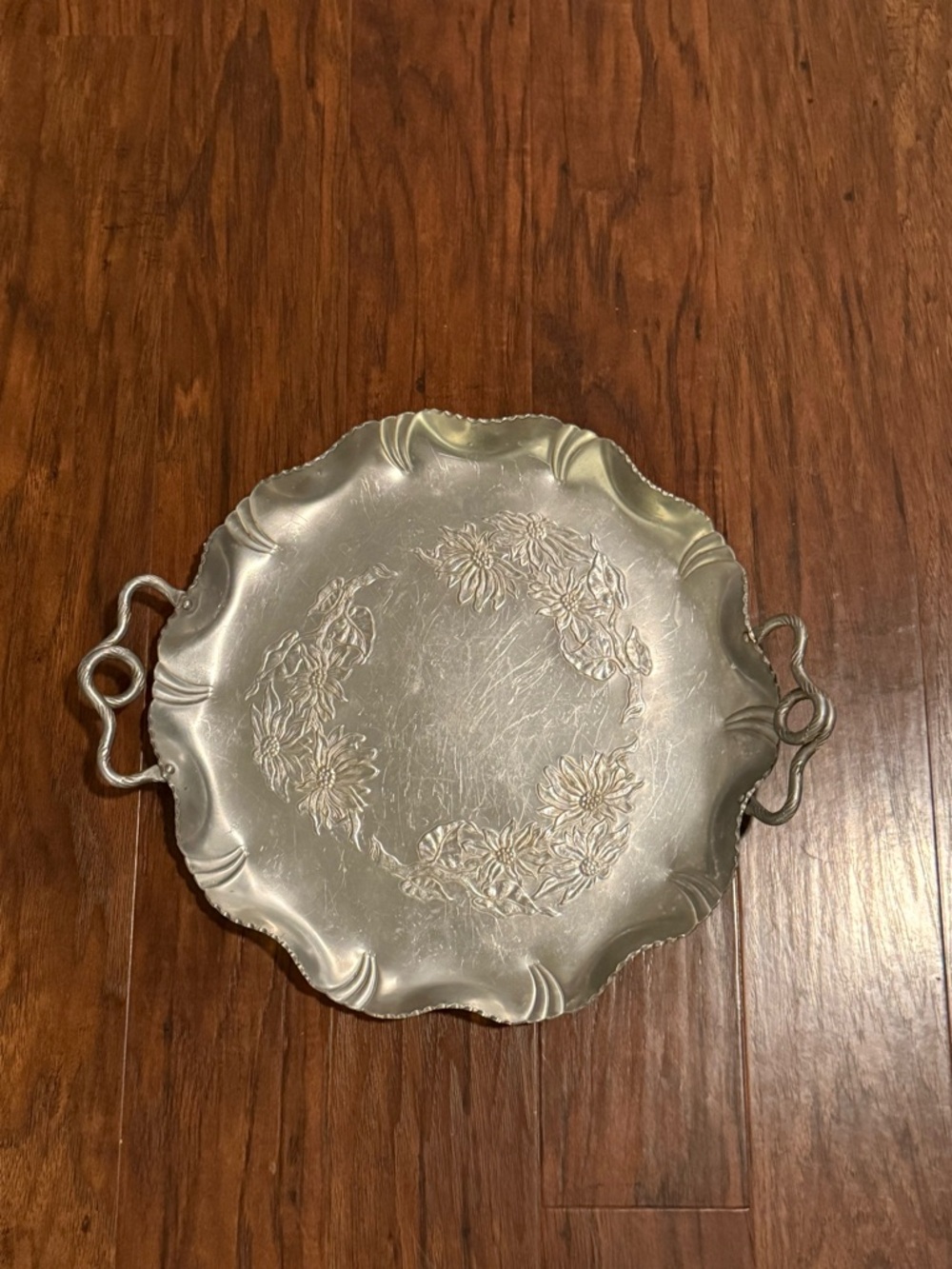 FARBER SHLEVIN HAND WROUGHT ALUMINUM 15 INCH TRAY